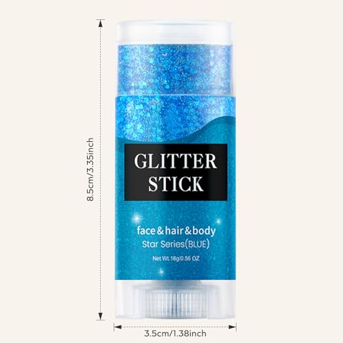 Silver Body & Face Glitter Stick,【Waterproof】【Long-Lasting】【Sparkling】 for Singer Concert Outfits, Festival Rave Mermaid A...