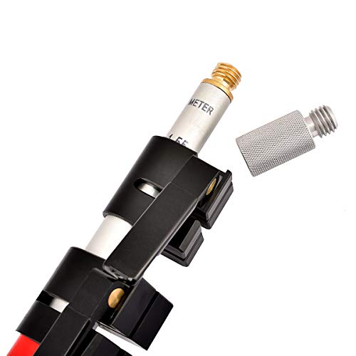 AdirPro Aluminum Prism Pole - Telescopic 12’ (3.7m) – Fixed Adapter Tip – Quick Release Clamp - Metric Graduation - Strong...