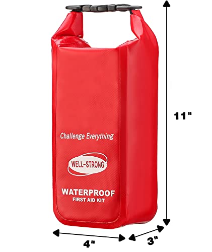 WELL-STRONG Waterproof First Aid Kit Roll Top Boat Emergency Kit with Waterproof Contents for Fishing Kayaking Boating Swi...