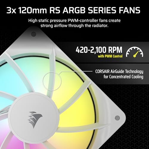 CORSAIR Nautilus 360 RS ARGB Liquid CPU Cooler – 360mm AIO – Low-Noise – Direct Motherboard Connection – Daisy-Chain – Int...