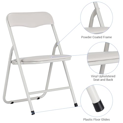 GarveeHome Folding Card Table and Chair Set of 3, Upholstered Foldable Table and Chair Set, Portable Metal Frame Children'...