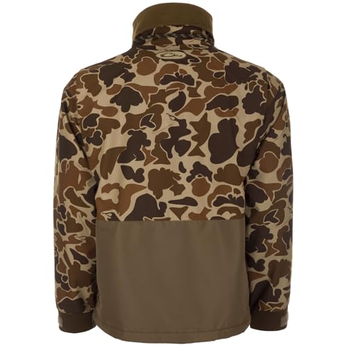 Drake Waterfowl Men's MST Waterproof Fleece-Lined 1/4 Zip Hunting Windproof Breathable Pullover Jacket with Multiple Pockets