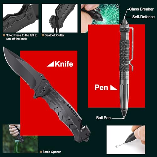 Gifts for Men, Women, Dad Christmas PIXATO Survival Kits, Survival Gear and Equipment 116-in-1, Emergency Kit with First A...