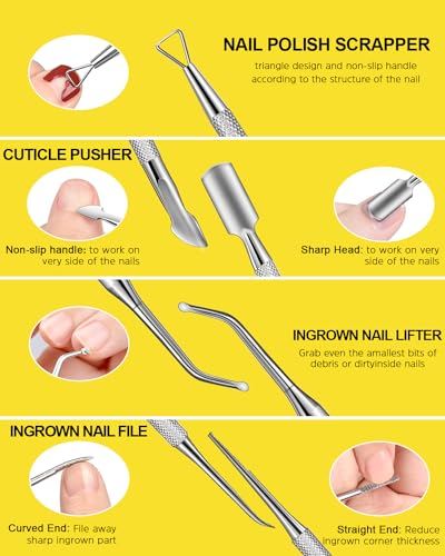 MORGLES Nail File and Buffer Blocks with Nail Care Kit, 13 Pcs Manicure Kit for Women with Milk and Honey Cuticle Oil and ...