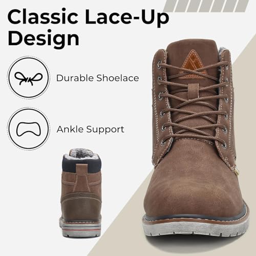 Mishansha Men's Waterproof Snow Boots, Insulated Warm Lined Winter Boot for Cold Weather, Non-Slip Outdoor Trekking Hiking...