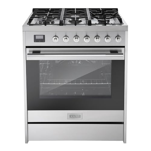 Empava Freestanding & Slide-In Gas Range, 5.0 Cu. Ft, Single Oven with 5 Sealed High-Low Burners & Touch Timer, Heavy Duty...
