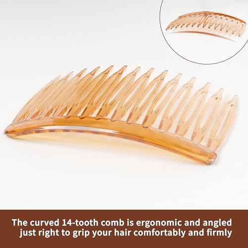 TaShow 24 PCS Hair Side Combs for Women Fine Thin Hair, 14 Teeth Decorative Hair Combs for Women Girls Bridal Wedding Veil,Wide, Black, Transparent, Light Coffee