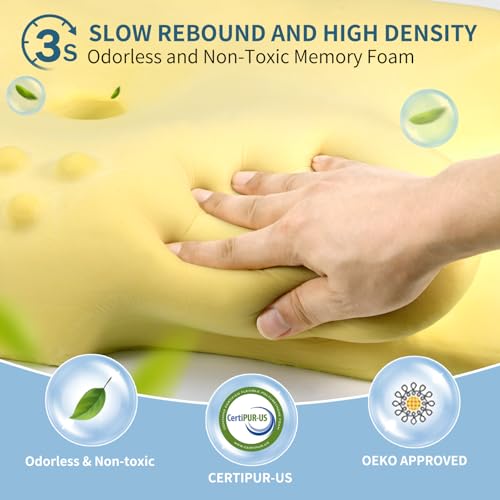 Cervical Neck Pillow for Pain Relief, Ergonomic Pillow Side Sleeper Pillow for Sleeping, Contour Memory Foam Pillows with ...