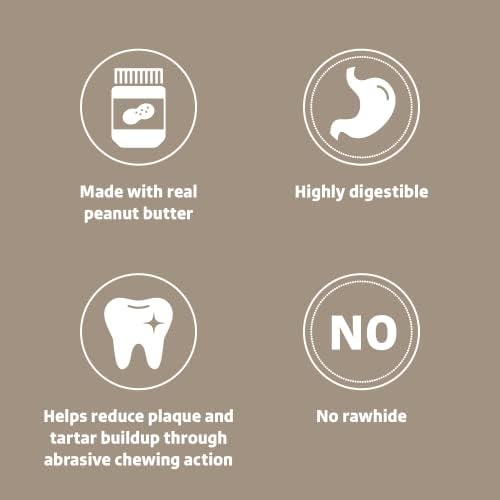 Wonder Bound Peanut Butter Flavor Dog Twist Sticks - 55 Count - Rawhide-Free Dog Treats, Dental Health Chews for Plaque & Tartar Control, Easy to Digest, Long-Lasting