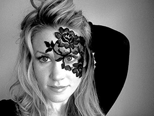 Adhesive Black Lace Masquerade Mask (reusable) by Laced And Waisted - sticks directly to skin & stays in place for hours, ...