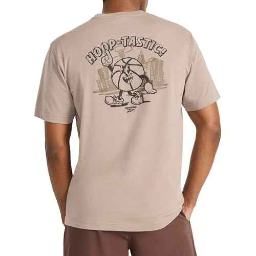Reebok Men's Hooptastic Crewneck T-Shirt, Standard Fit, Lightweight Cotton-Poly Jersey Fabric