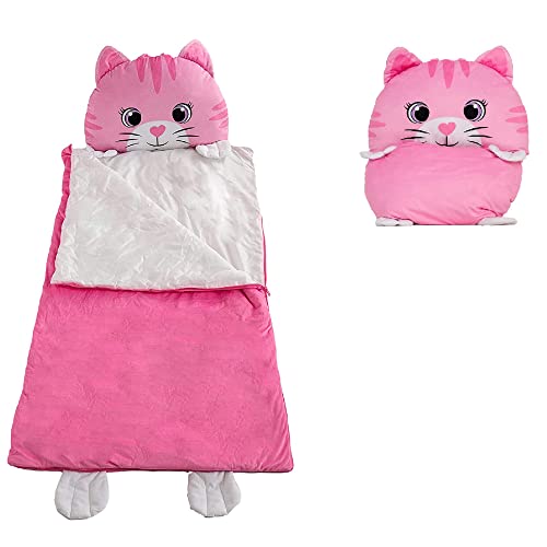 Kid's Nap Buddies Character Preschool Nap Mat, Toddler Sleeping Bag with Pillow for Daycare, Ages 3+