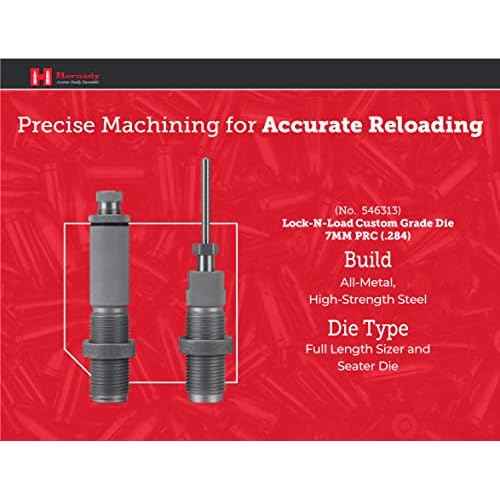 Hornady Custom Grade New Dimension 2-Die Set, 7MM PRC (.284) (546313)- Caliber Specific Reloading Equipment for Handloaders with Full Length Sizer Die, Seating Die, Sure-Loc Rings, & Storage Box