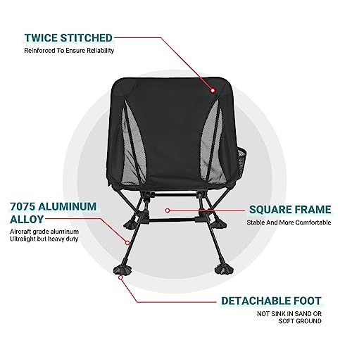 ATEPA Backpacking Chair, Ultralight Folding Portable Small Camping Chairs for Adults Compact Foldable Beach Seat with Ant...