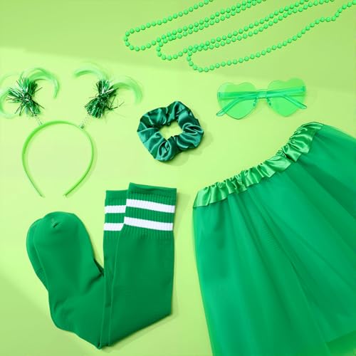 ZhouBoat Kids Tutu Costume Accessories Set Tulle Tutu Skirt Headband Heart Glasses Necklace Tube Socks Scrunchies for Party
