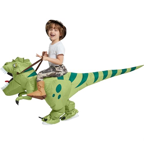 One Casa Inflatable Dinosaur Costume Kids,Blow Up Ride T Rex Suit,Halloween Costumes for Boys Girls