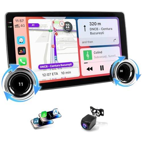 Haudio 10.1" Double Din Car Stereo - Wireless Apple CarPlay/Android Auto, Car Radio with Bluetooth 4.1, 2+64GB, HD Backup ...