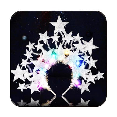 GORTIN Light up Stars Headband LED Headpiece Glowing Halloween Costume Headwear Rave Hair Accessories for Women