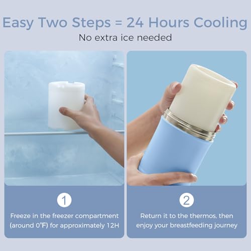 Momcozy 22oz Portable Breast Milk Cooler for Outdoor, Life Saver with 360° Total Cooling for 24 Hours, Larger Capacity Tra...