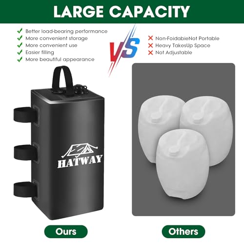 Hatway Canopy Weights,132 LBS Canopy Water Weight Bag Set of 4 Leg Weights for Pop Up Gazebo,Canopies,Tent-4 * 15L-Black