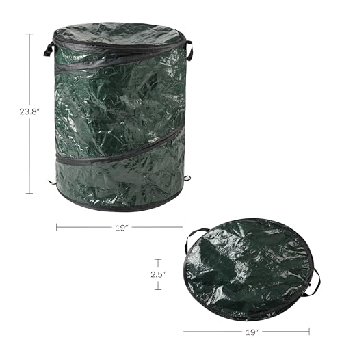 29.5-Gallon Pop Up Outdoor Garbage Can - Collapsible Trash Can for Parties, Yard Waste, or Laundry - Camping Accessories b...