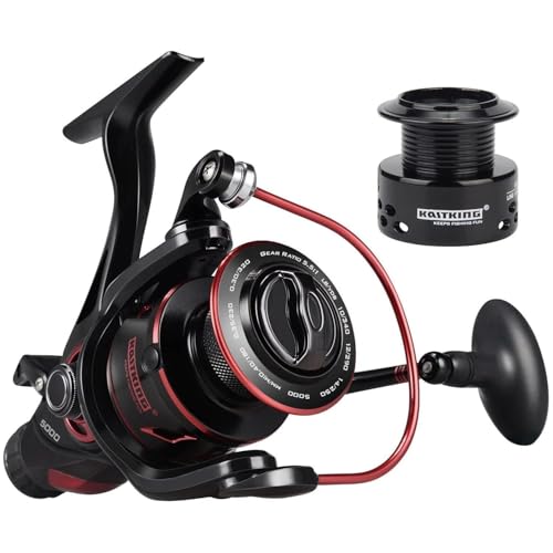 KastKing Sharky Baitfeeder III Spinning Reel 10+1 Shielded Stainless Steel BB - Carbon Fiber Drag for Live Liner Bait Fish...