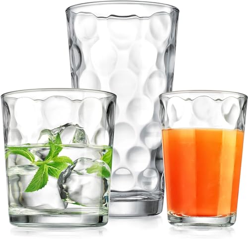 Home Essentials 12-pc Galaxy Glassware - Drinking Glasses, Mixed Drinkware Set. Highball 17 oz. Rock 13 oz. Juice 7 oz. Gl...