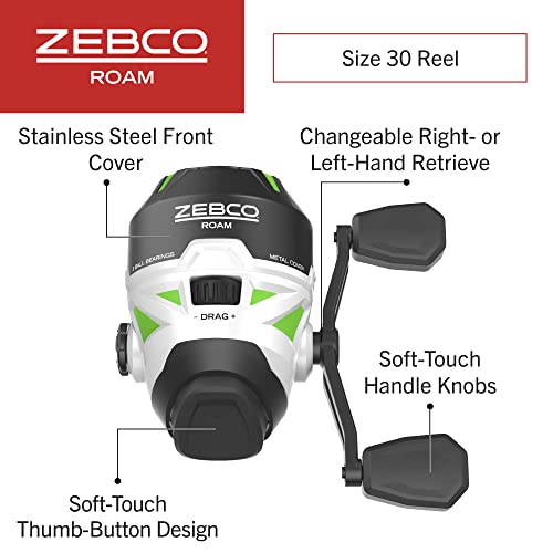 Zebco Roam Telescopic Fishing Rod and Spinning or Spincast Fishing Reel Combo, Durable 6-Foot Fiberglass Rod with ComfortG...