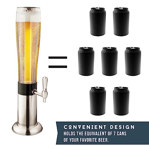 Hammer + Axe Beverage Dispenser – 88 oz Party Drink Dispenser with Ice Tube & Tap| Drink Fountain for Beer, Water, Iced Te...