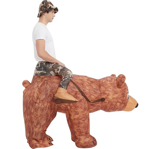 One Casa Inflatable Costume Adult,Blow up Ride Bear Suit,Halloween Costumes for Men Women