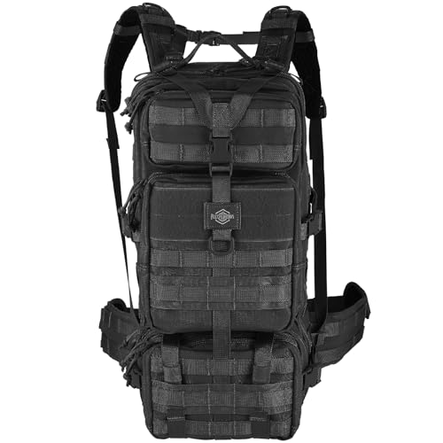 MAXPEDITION Gyrfalcon Backpack (Black) 36L Tactical Backpack with Detachable Waist Pack, MOLLE Internal Frame Rucksack, Mi...