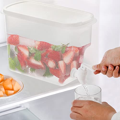 Jucoan 2 Pack 0.9 Gallon Fridge Beverage Drink Dispenser with Leak-proof Spigot, Plastic Cold Drink Juice Beverage Dispens...
