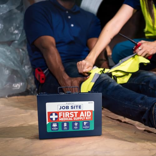 Metal Case First Aid Kit for Job Site & Contractors - OSHA Compliant, Heavy Duty Case for Work Trucks, Fleet, Renovation, ...
