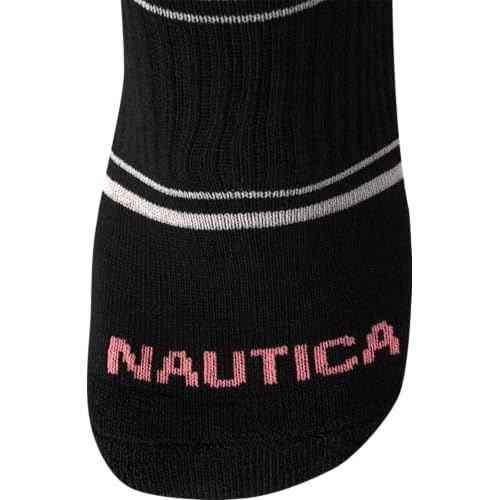 Nautica Women's Quarter Cut Moisture Control Athletic Socks with Cushioned Comfort (12 Pack)