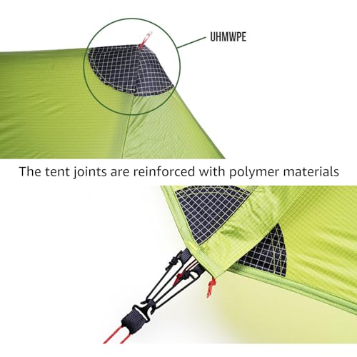 Upgraded 3FULGEAR Lanshan 2 Pro Ultralight 2-Person Tent, 3-4 Season Backpacking Tent, 20D Double-Sided Silicone Trekking ...