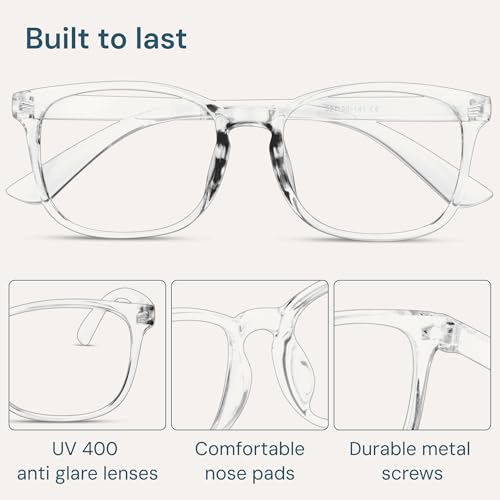Blue Light Blocking Glasses - Fashion Square Eyeglasses, Anti UV Ray Computer Gaming Glasses Blue Blockers for Women/Men