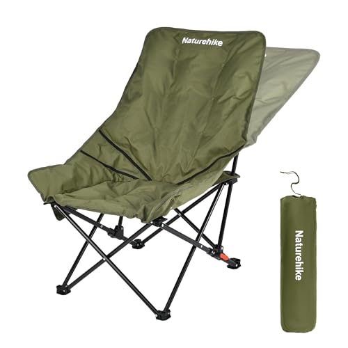 Naturehike Seastar Padded Camping Chair, Oversized 2-Position Adjustable Folding Chair, Portable Camp Chair with Side Pock...