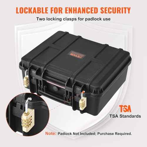 VEVOR Hard Pistol Cases with Customized PU Foam, Waterproof & Dustproof Hard Gun Case for 6 Pistol & 21 Magazine, 19.3¡¿17.1¡¿8.3 in Lockable Pistol Case, Black