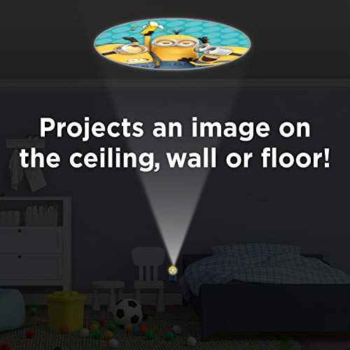 Minions Projectables Plug-in Night Light, Despicable Me, for Kids, Collector¡¯s Edition, Light Sensing, Project Image on Ceiling, Wall, or Floor, 42029 , Yellow