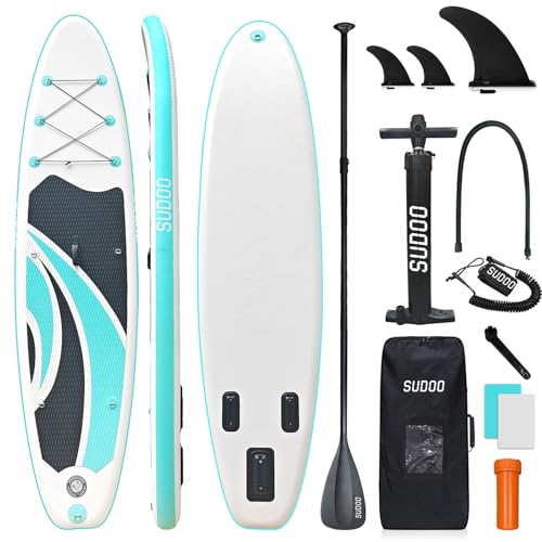 SUDOO Inflatable Stand Up Paddle Board 10'x30 x6 and Paddle Board Carrying Strap Bundle