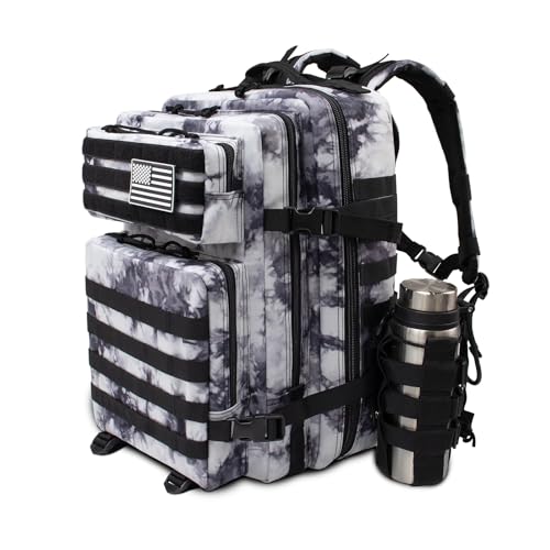 45L Large Tactical Military Backpack for Women and Men, Assault Pack Army 3 Day Molle Bug Out Bag with Adjustable Water Bo...