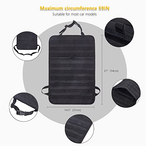 Universal Tactical Car Seat Back Organizer Bag Tactical Molle Vehicle Organizers Panel Vehicle Protector Organizers with 5...