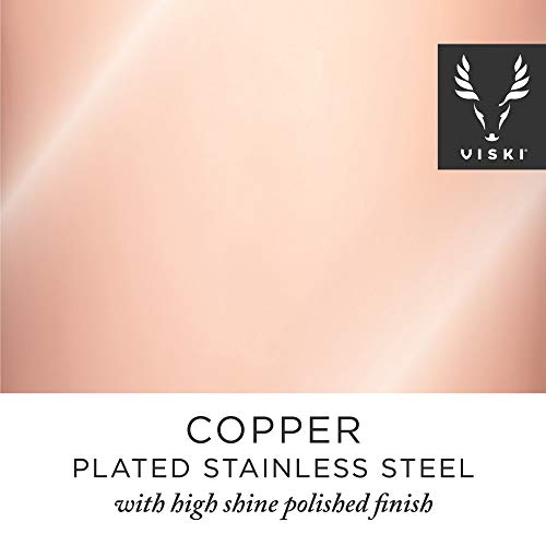 Viski Copper Bartender Kit 4pcs Set | Drink Mixers for Cocktails Gift Essentials: Mixing Glass, Hawthorne Strainer, Japane...