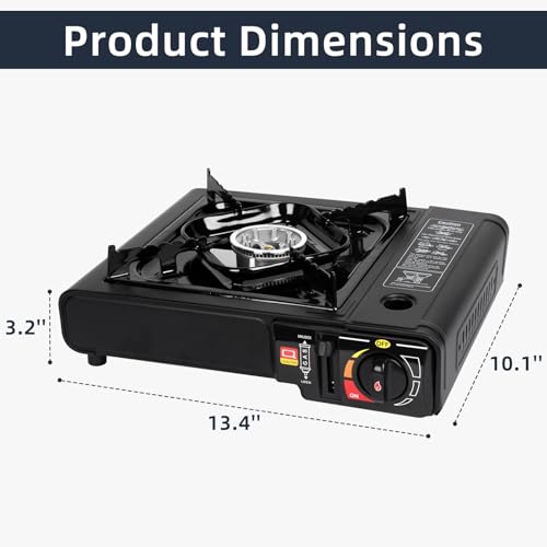 SHINESTAR Dual Fuel Stove with Butane & Propane Compatibility, Portable Camping Stove for Outdoor Cooking, Propane Adapter...