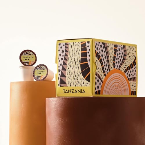 Atlas Coffee Club Coffee Pods – Light/Medium Roast, Single-Origin Tanzania, 24 Count – Compatible with Keurig K-Cup Brewers – 100% Recyclable, Premium Arabica Coffee