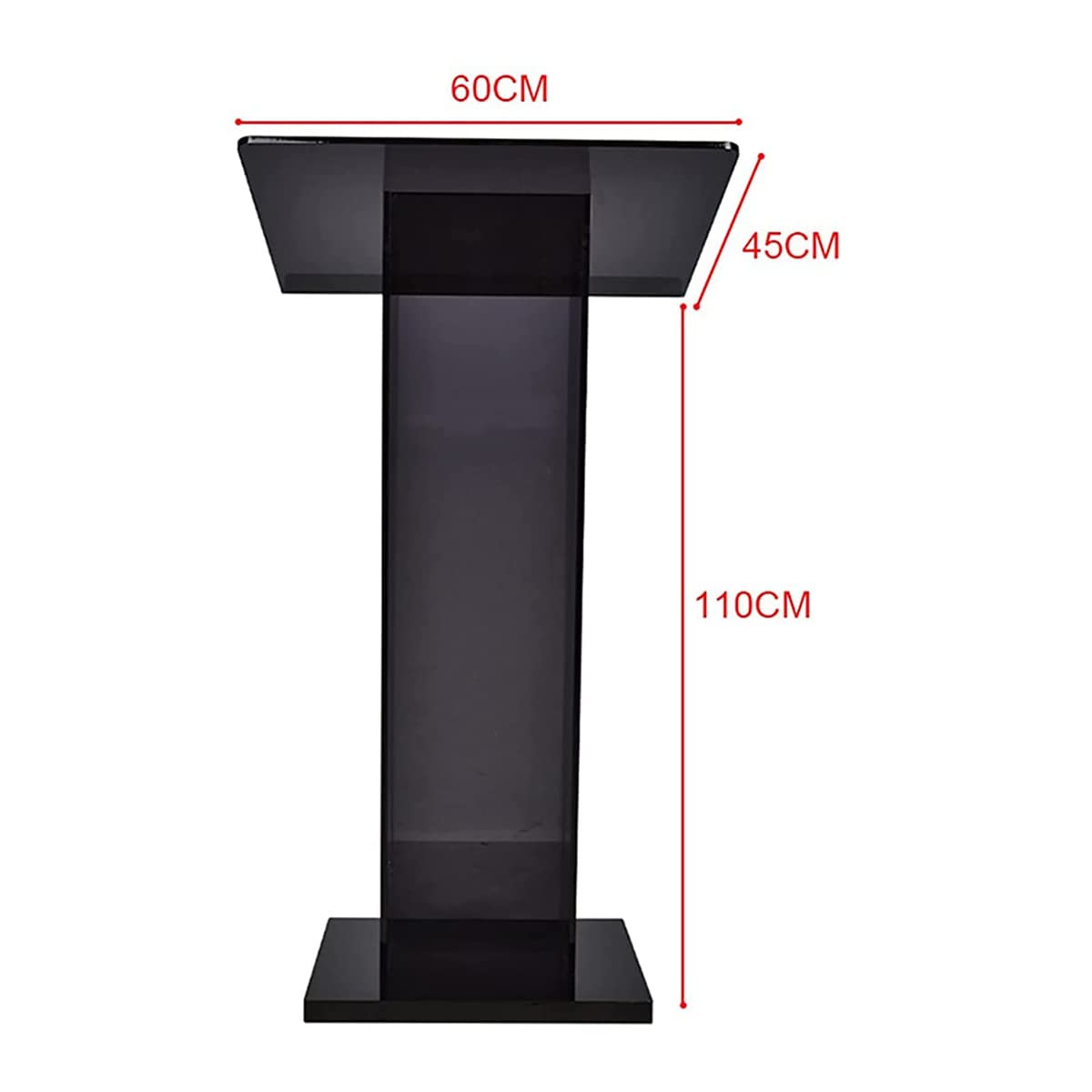ZEELYDE Lectern Podium Stand,Media Podium Table Black Transparent Podium for, Church, Award Ceremony, Party Stage