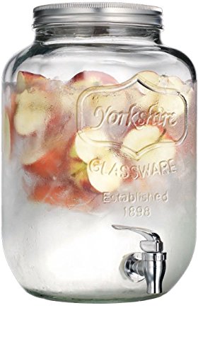 Circleware Sun Tea Mini Mason Jar Glass Beverage Dispenser with Lid, Glassware For Water, Juice, Beer, Wine, Liquor, Kombu...