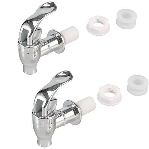 16mm Beverage Dispenser Replacement Spigot Silver Push Style faucet for Beverage Dispenser Carafe Plastic Pour Spout Set I...