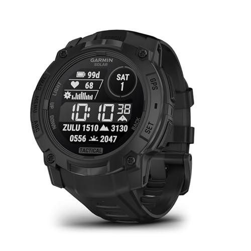 Garmin Instinct® 3 Tactical Edition, 50mm, Solar Charged Display, Rugged Outdoor GPS Smartwatch