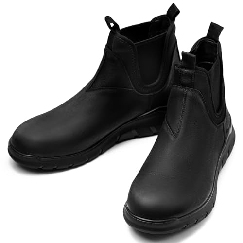 Arkbird Men's Wide Toe Box Oil-Waxed Leather Chelsea Boots for Daily Work Hiking Camping
